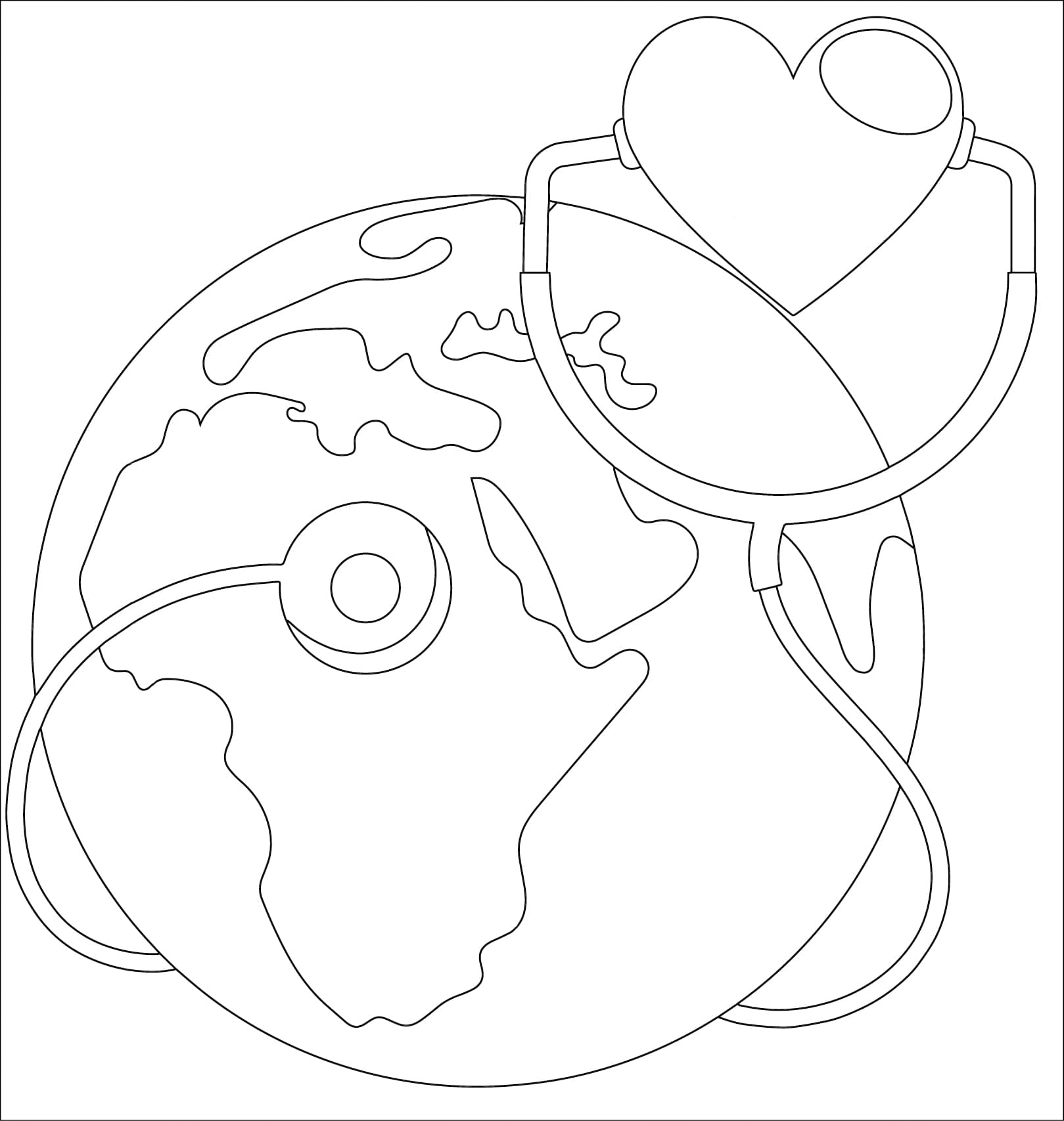 Printable World Health Day coloring page