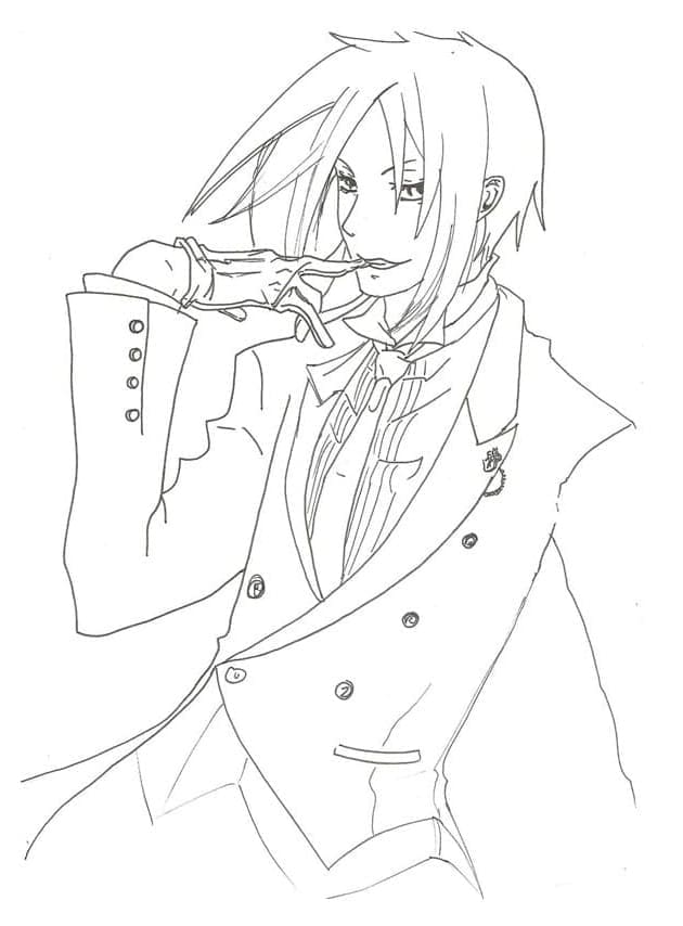 Sebastian Michaelis Black Butler coloring page