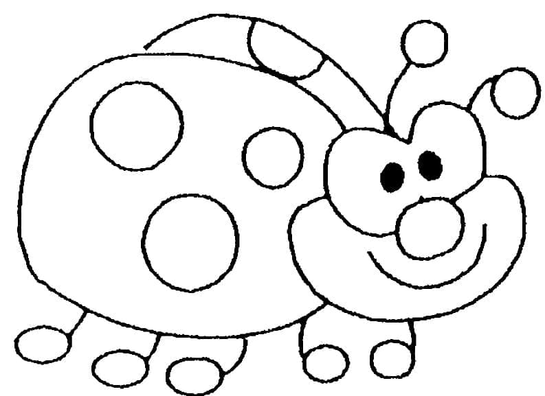 Smiling Ladybug coloring page