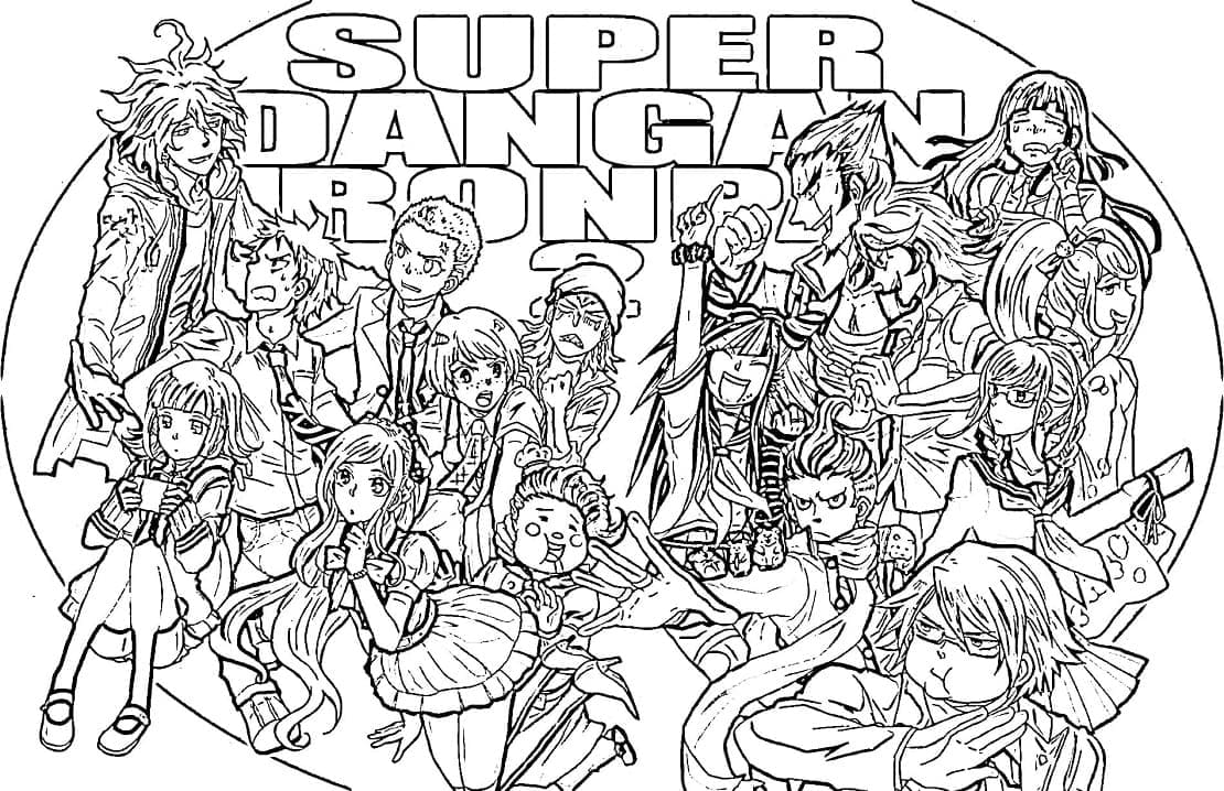 Super Danganronpa coloring page