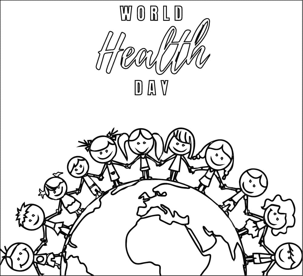 World Health Day Printable coloring page