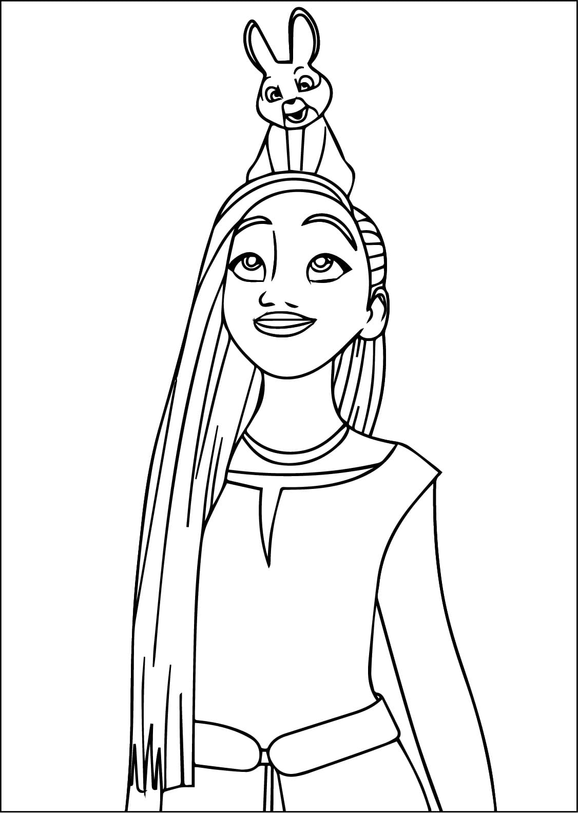 Asha from Disney Wish coloring page