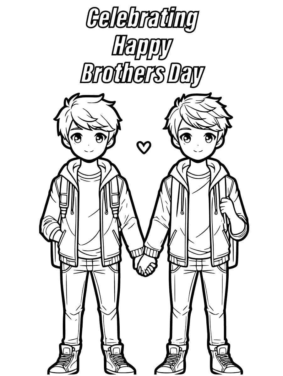 Celebrating Happy Brother’s Day coloring page