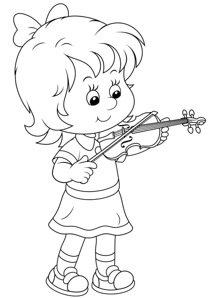 Little Girl Plays Violin