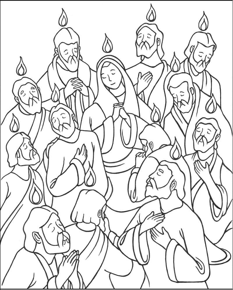 Pentecost Holy Spirit Flame coloring page