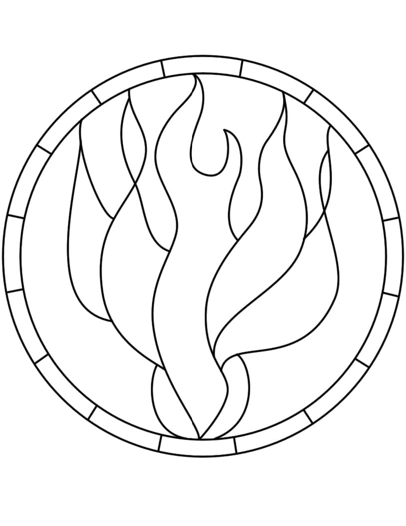 Pentecost Stained Glass coloring page