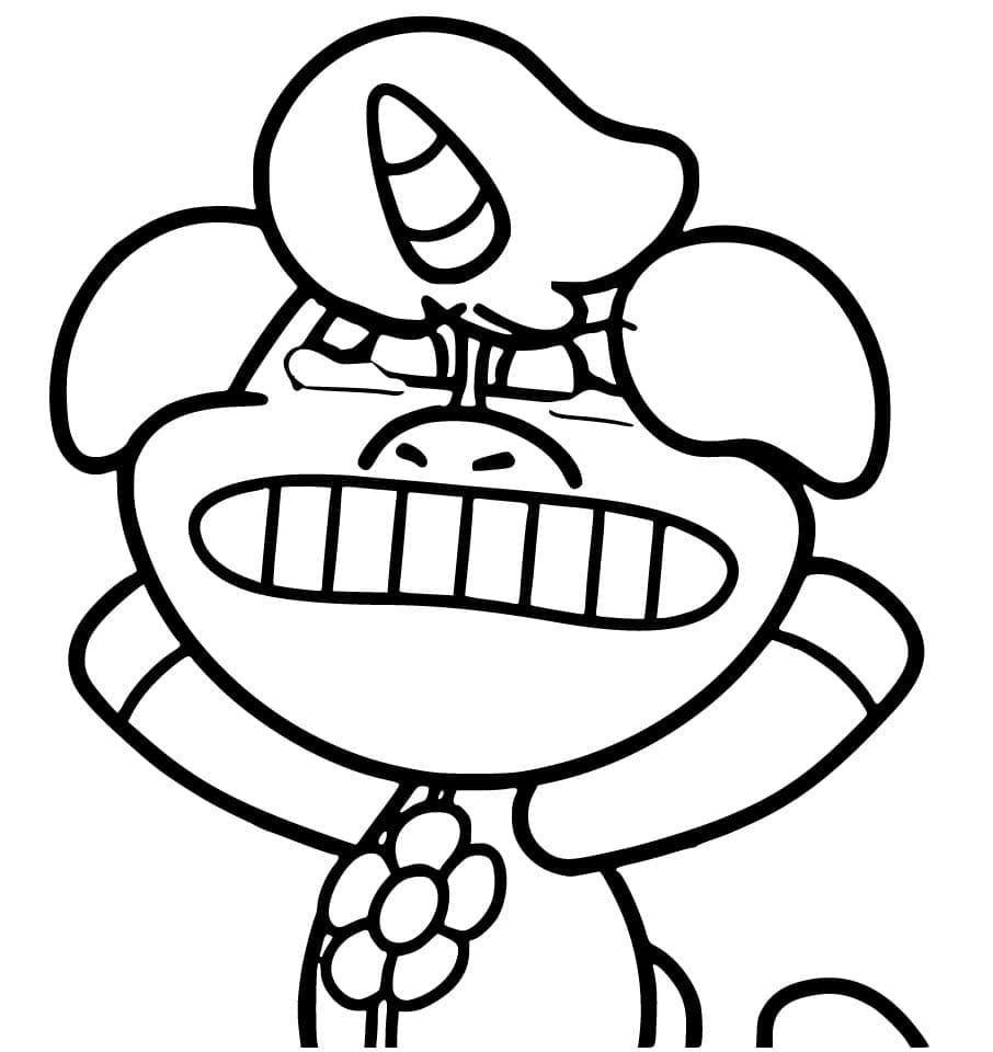 Sad CraftyCorn coloring page