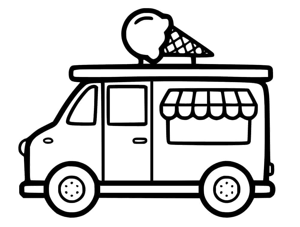 Easy Ice Cream Truck coloring page