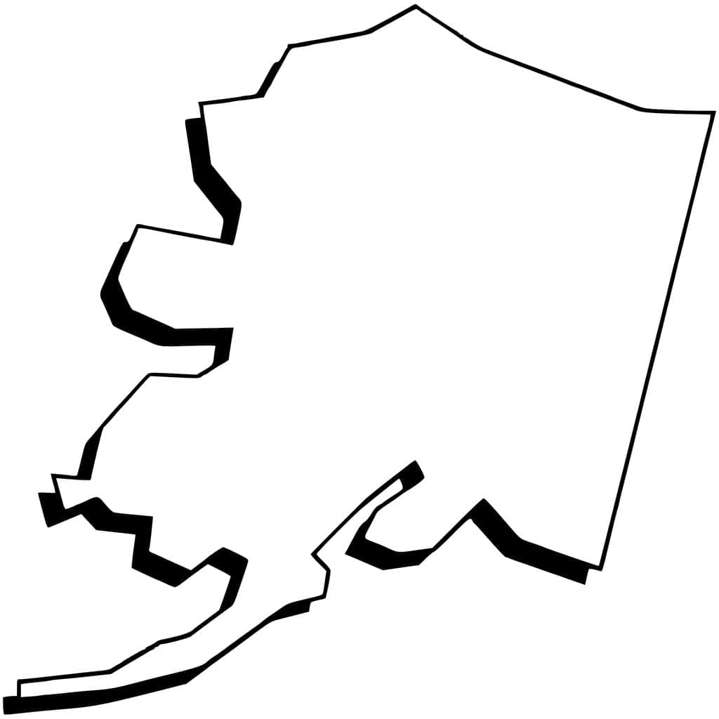 Map of Alaska coloring page