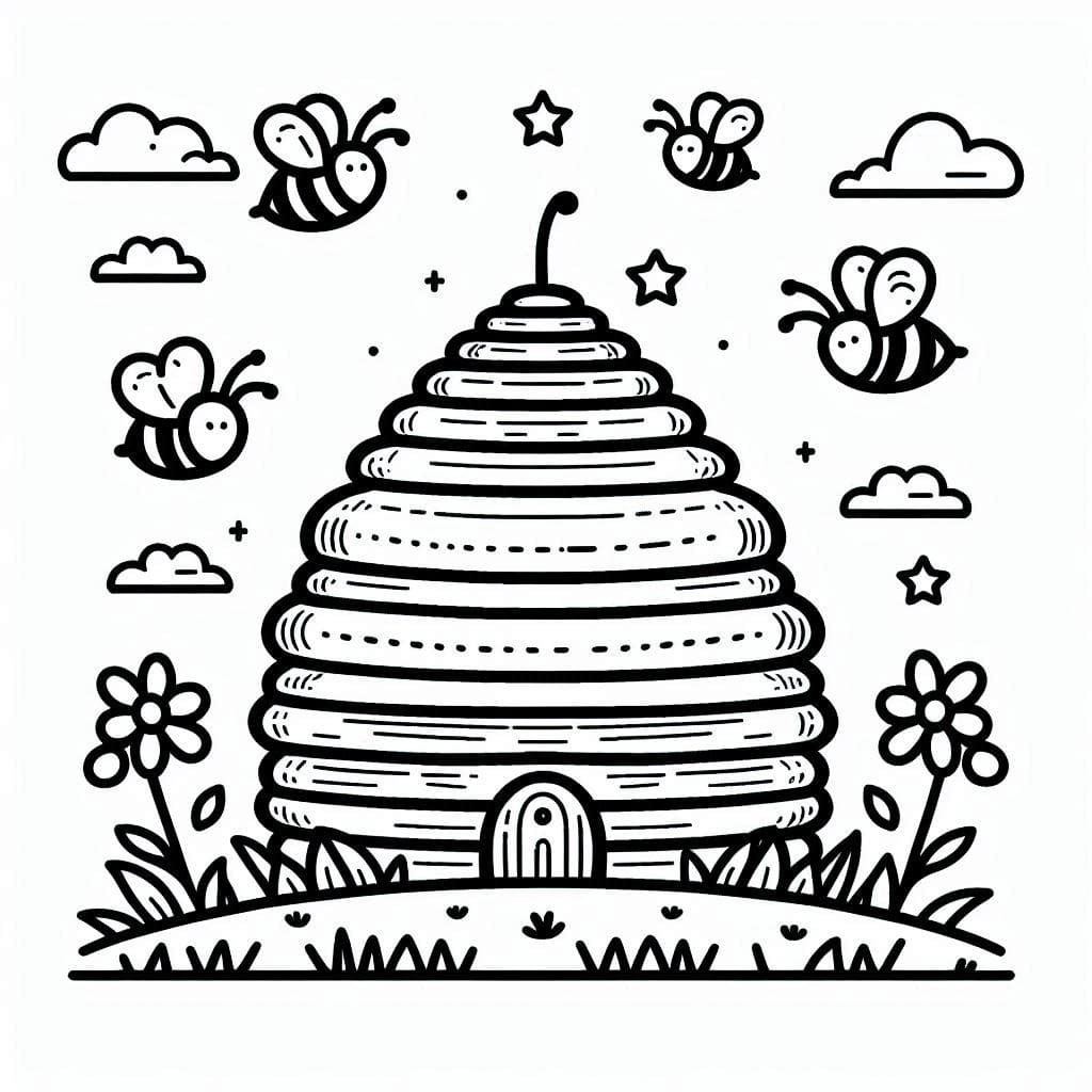 Free Beehive coloring page