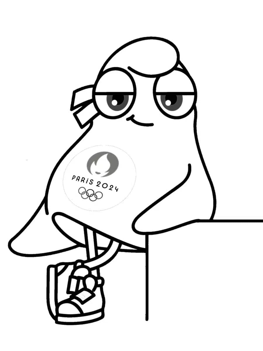 2024 Olympics Phryges coloring page