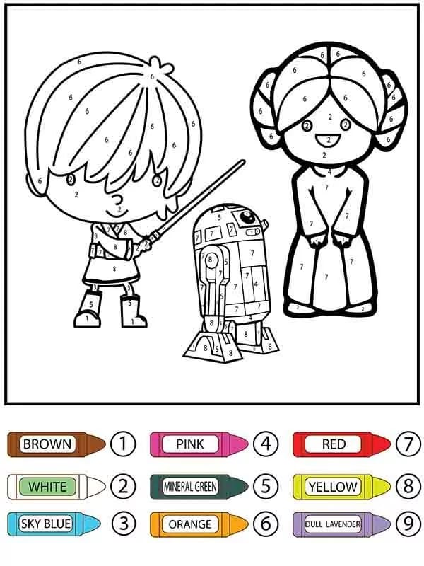 Adorable Star Wars Color by Number