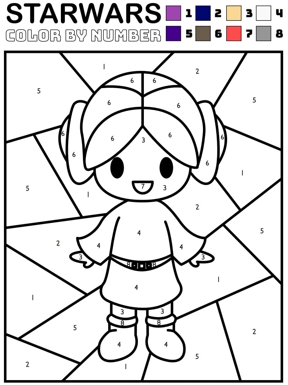 Color by Number Star Wars coloring page