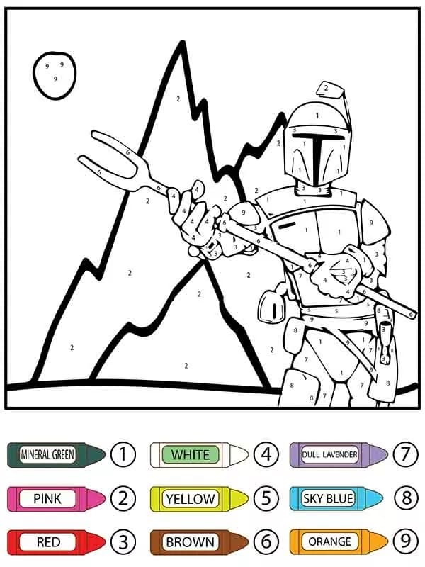 Print Star Wars Color by Number coloring page