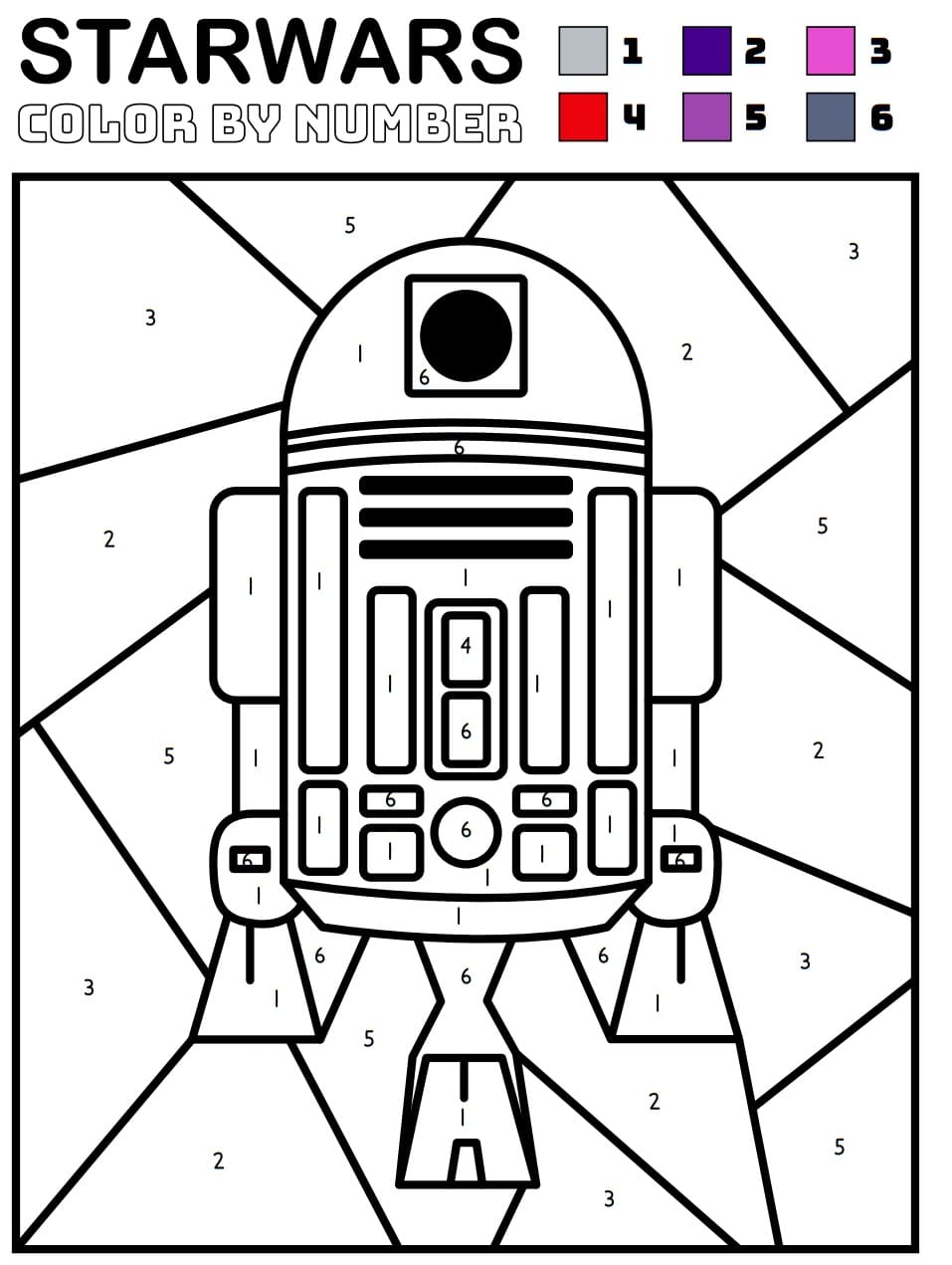 Robot Star Wars Color by Number