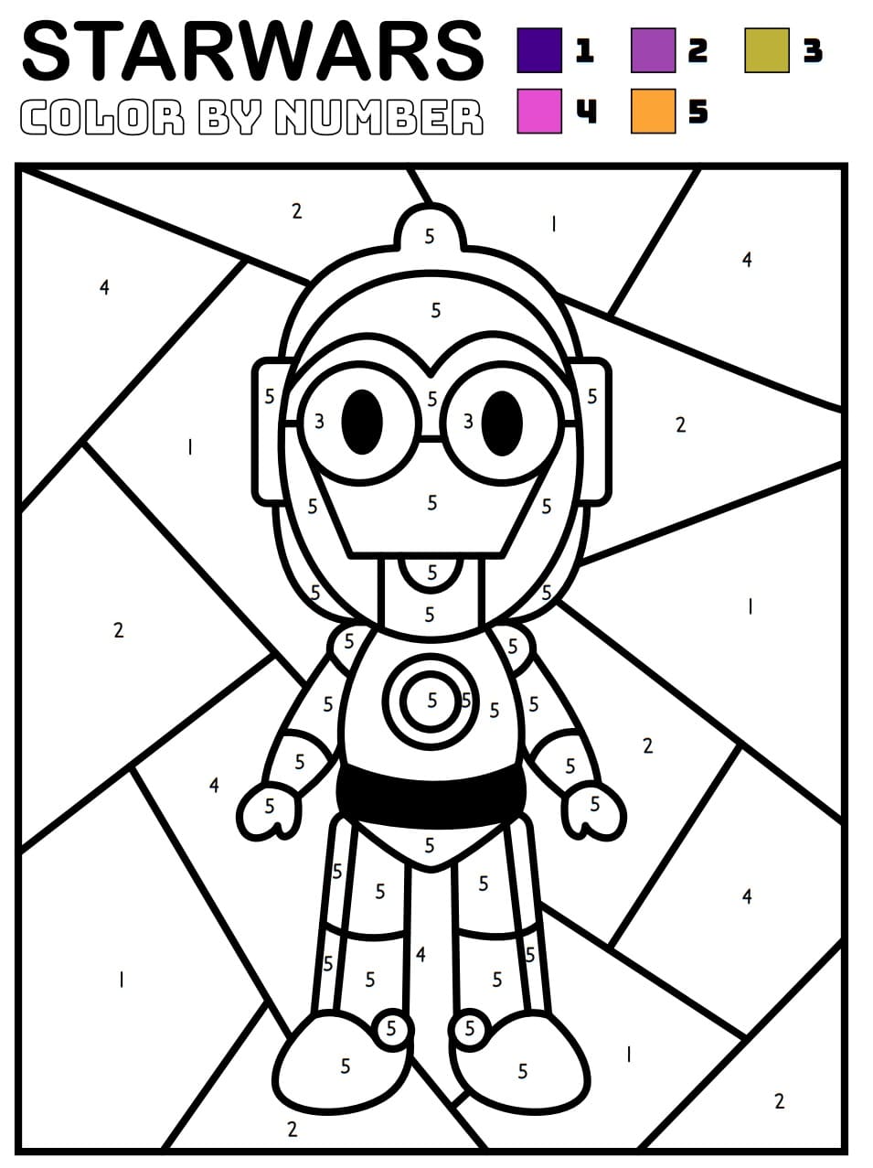 Star Wars Color by Number For Kids coloring page