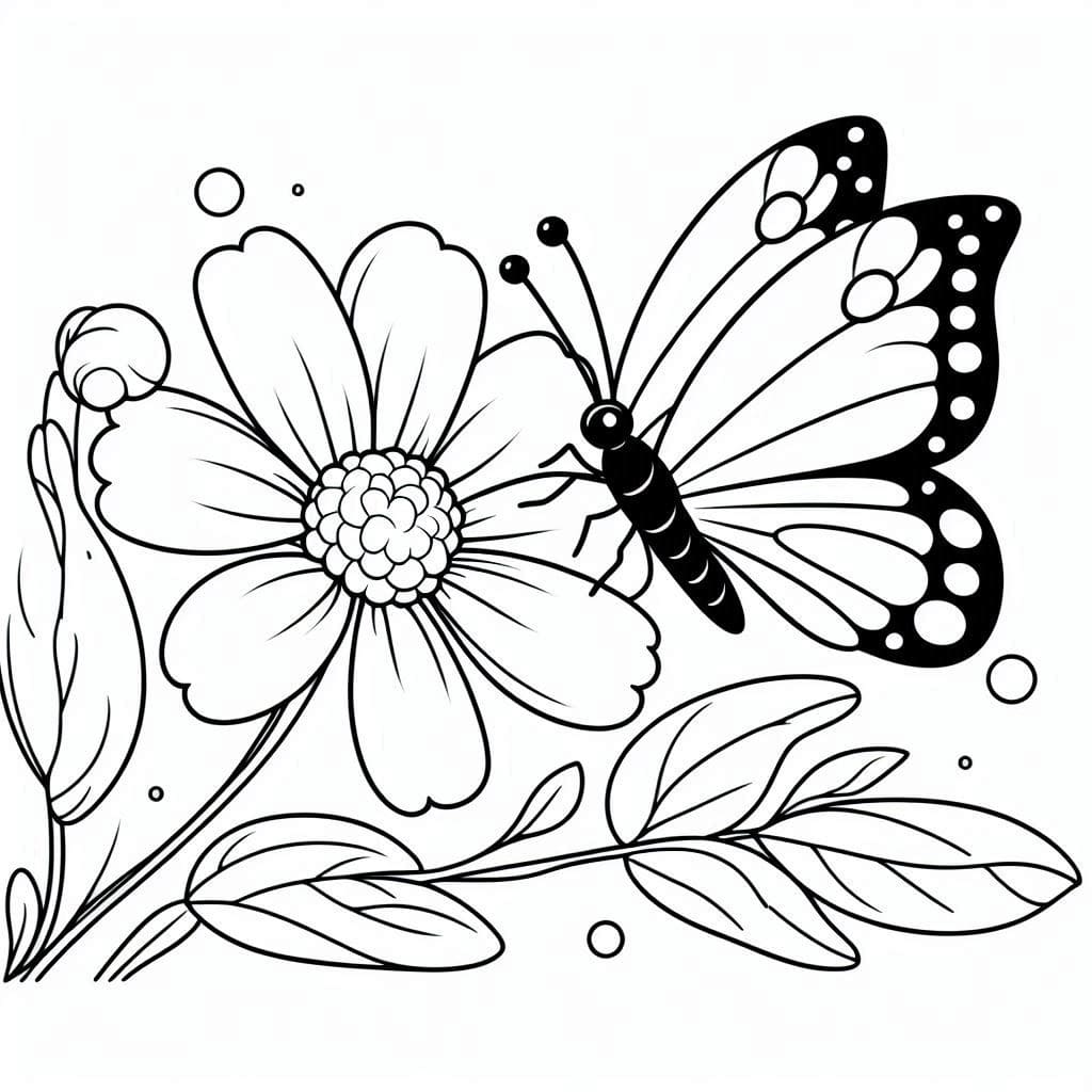 A Flower and Butterfly