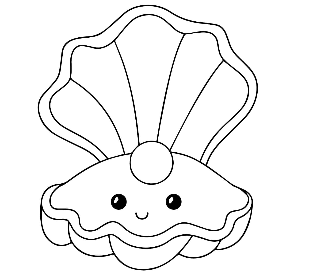 Adorable Clam coloring page