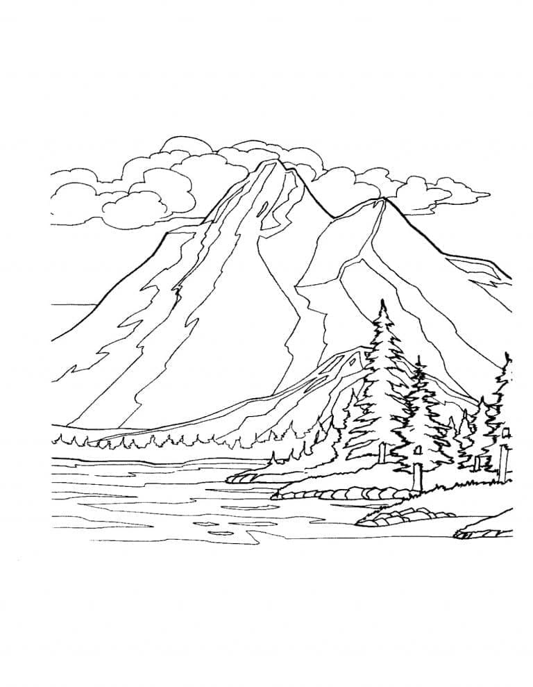 Amazing Mountain coloring page