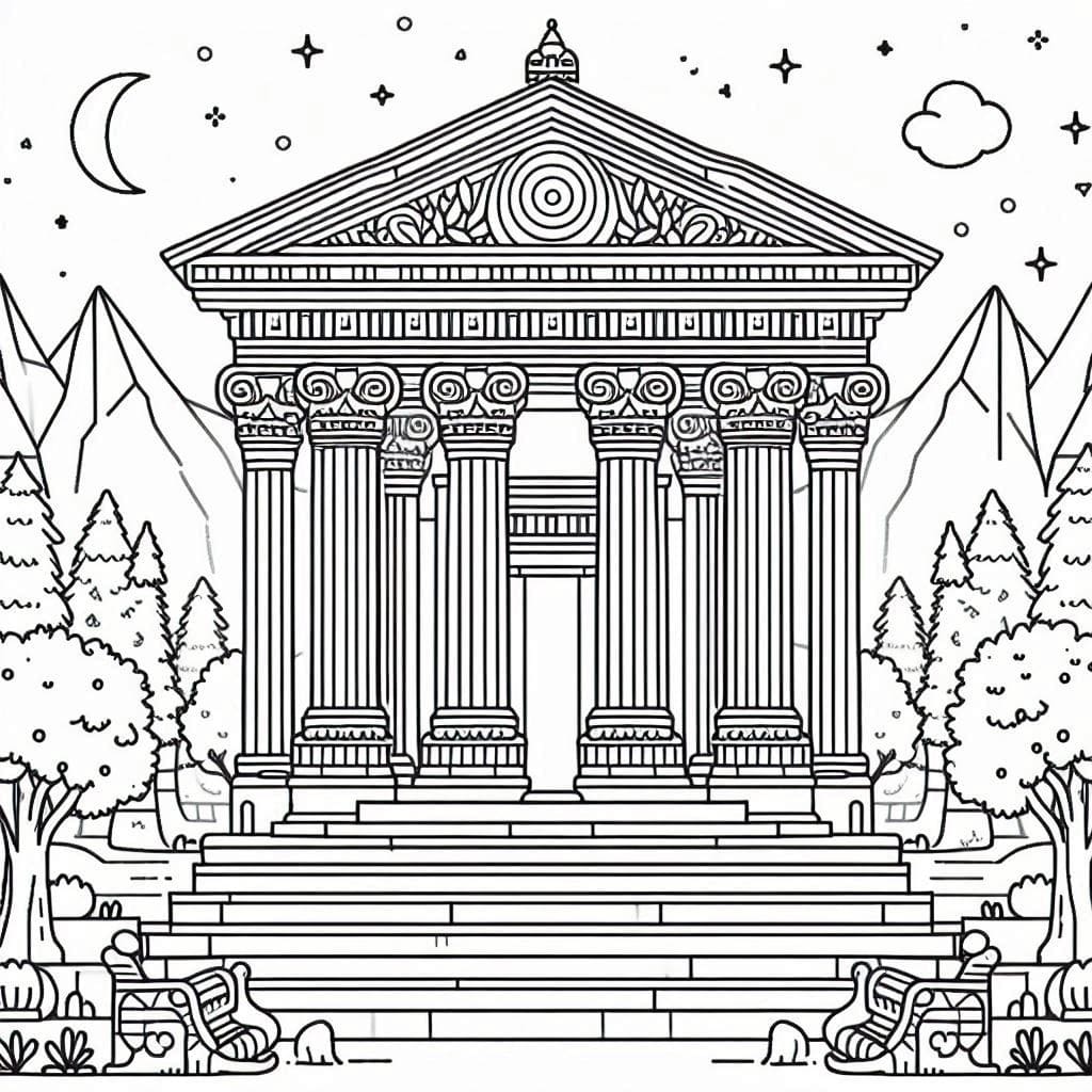 Amazing Temple of Artemis coloring page