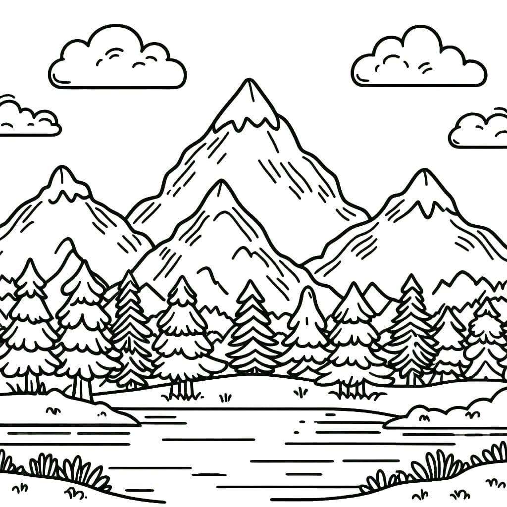 Awesome Mountain coloring page