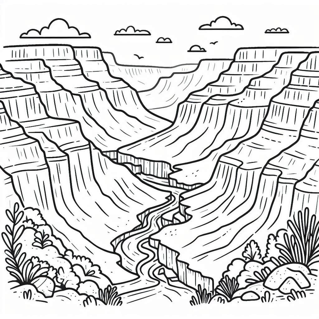 Beautiful Grand Canyon coloring page