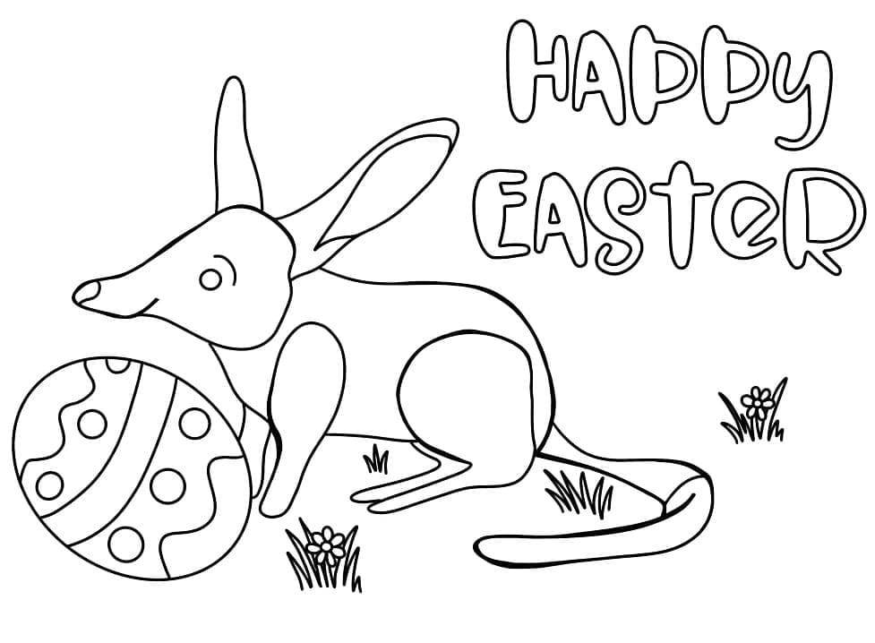 Bilby and Easter Egg coloring page