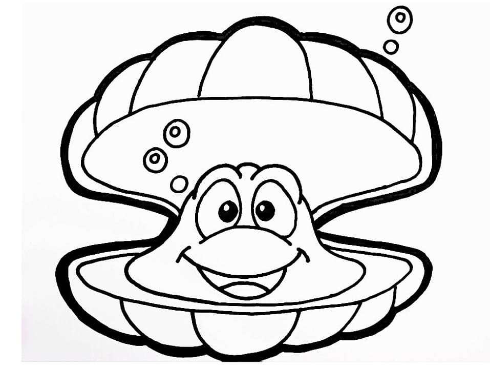 Cartoon Clam coloring page