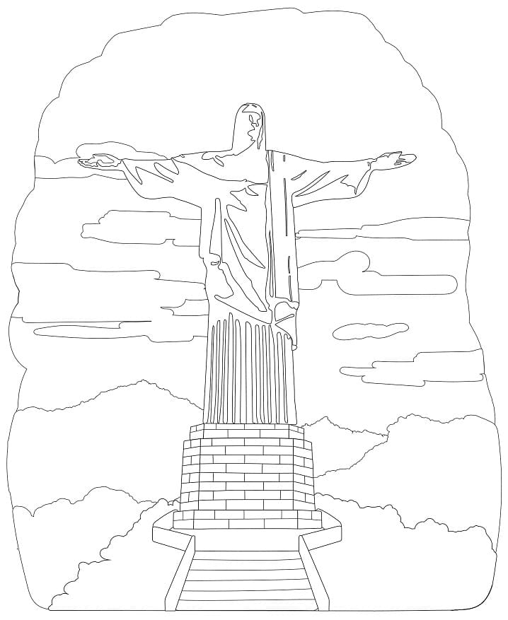 Christ the Redeemer Wonders of the World coloring page