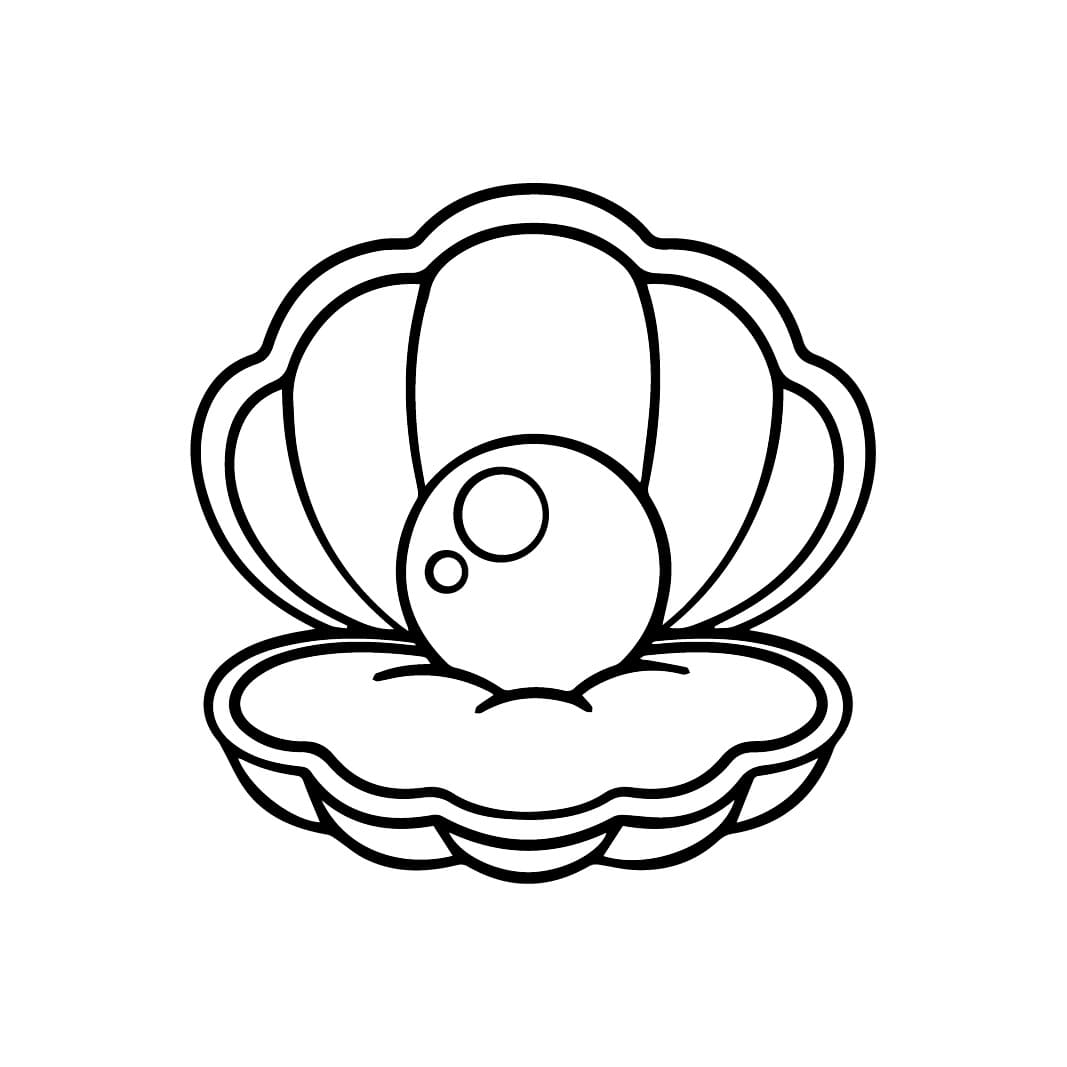 Clam and Big Pearl coloring page