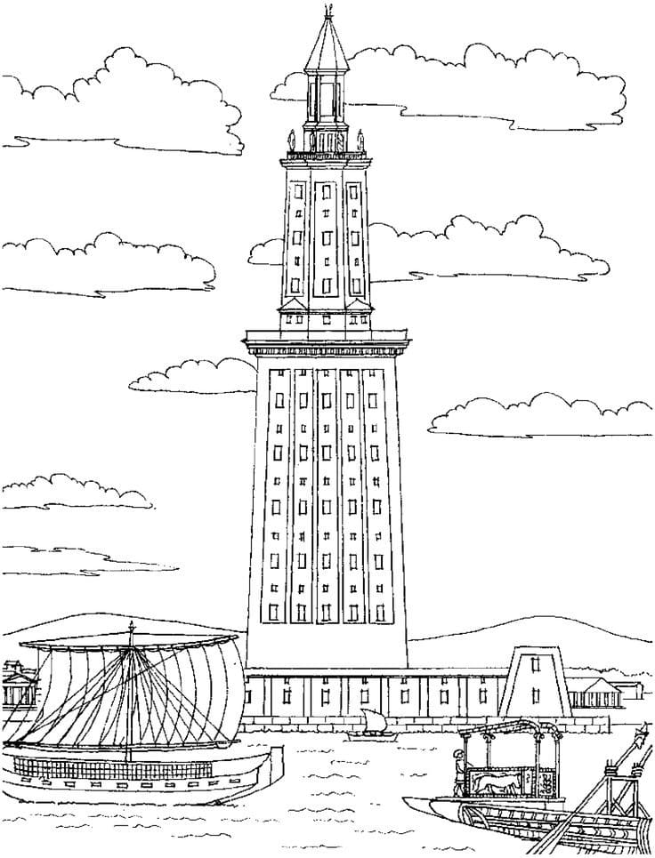 Drawing of Lighthouse of Alexandria