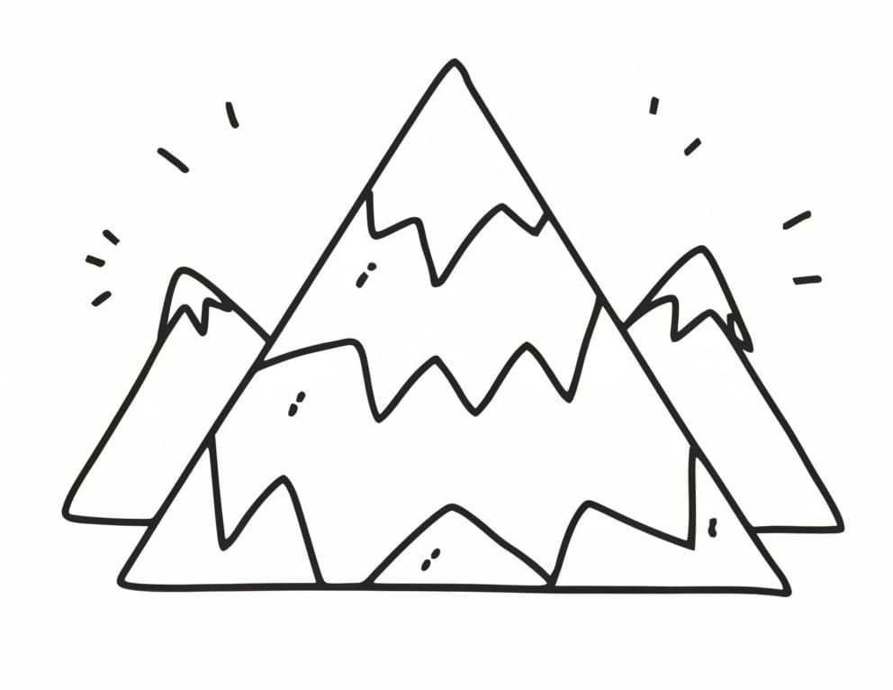 Easy Mountains coloring page