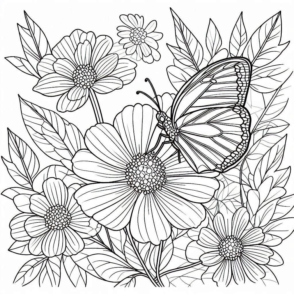 Flower and Butterfly Free For Kids