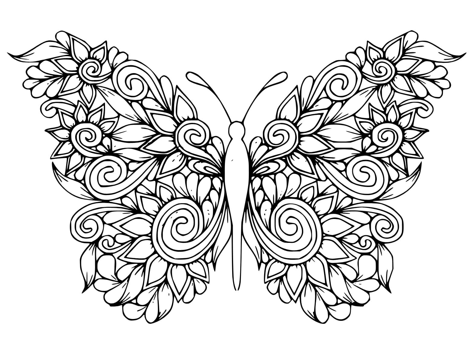 Flower and Butterfly Zentangle