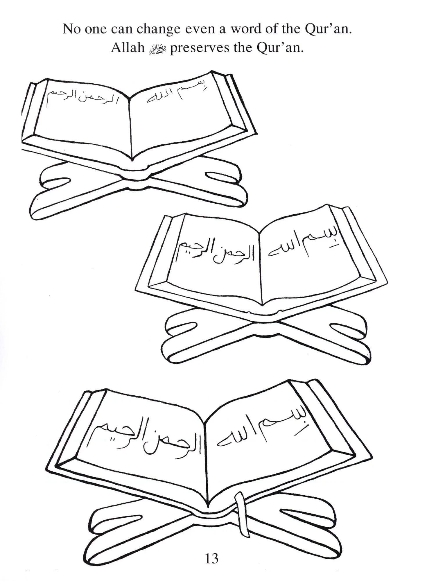 Free Drawing of Quran coloring page