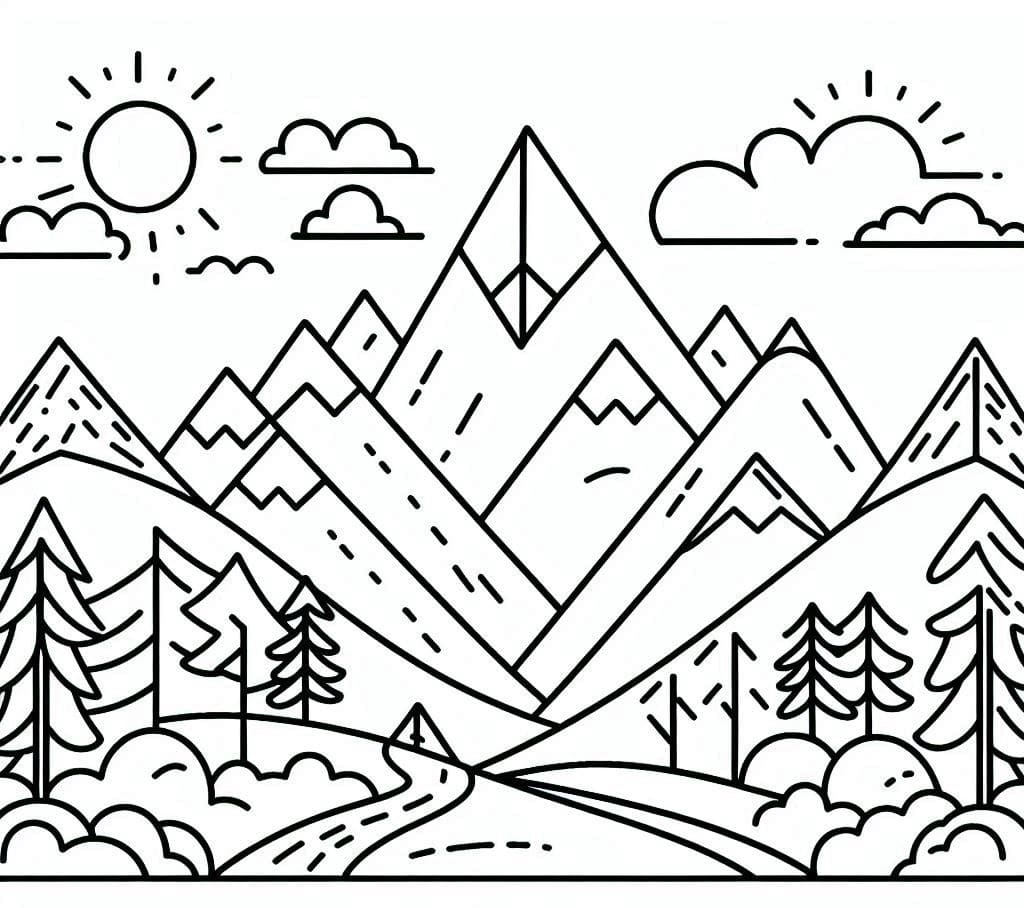 Free Mountain For Kids coloring page