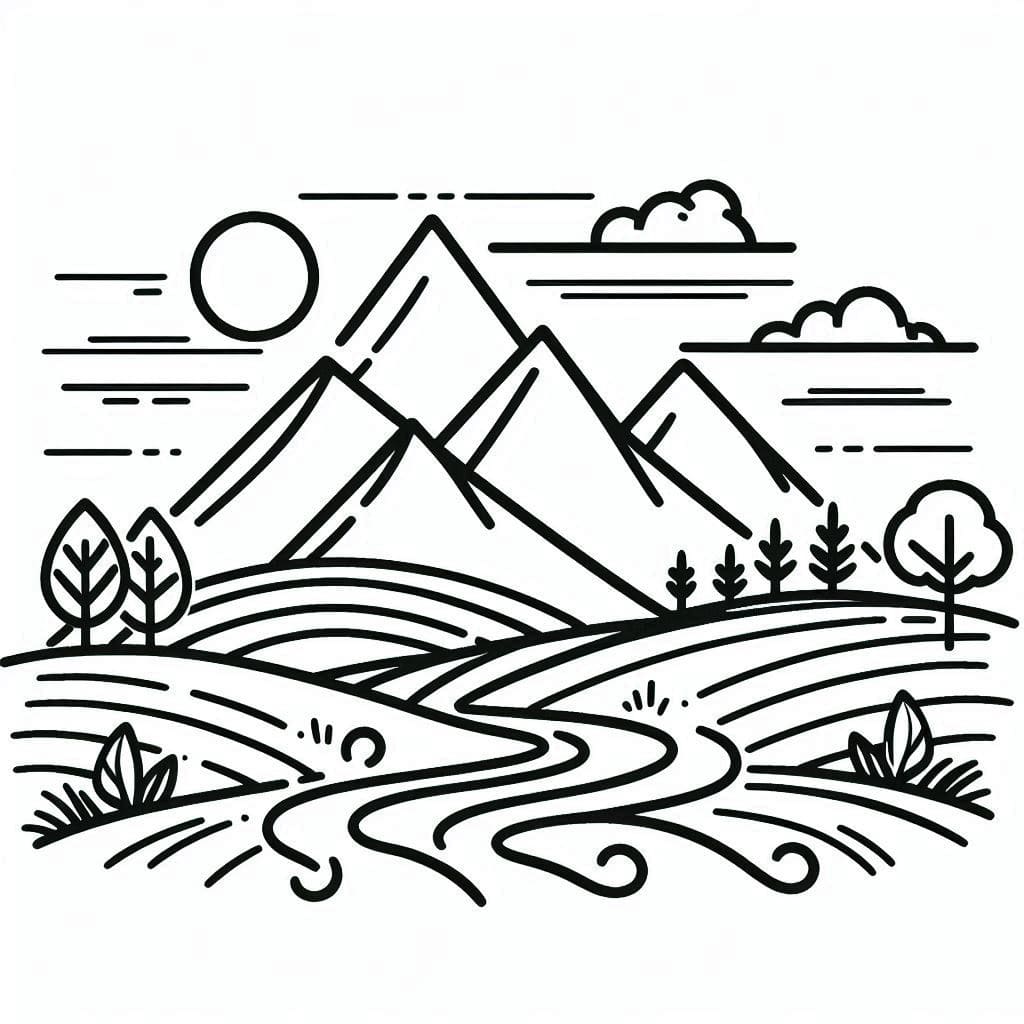 Free Mountains coloring page