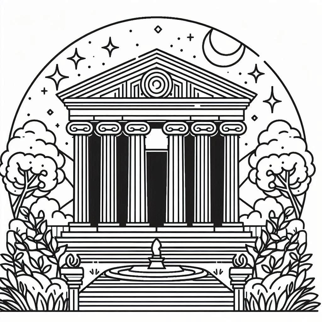 Free Printable Temple of Artemis coloring page