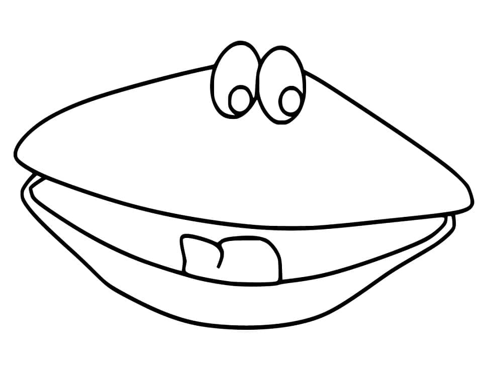 Funny Clam coloring page