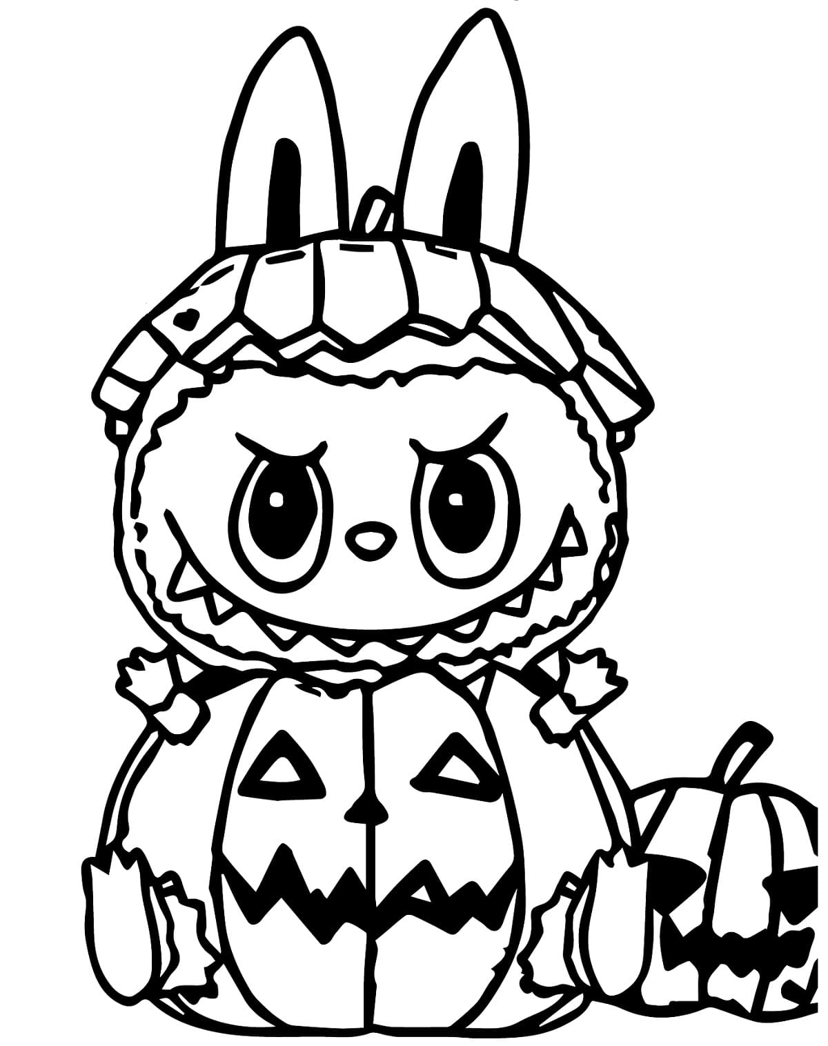 Halloween Labubu coloring page