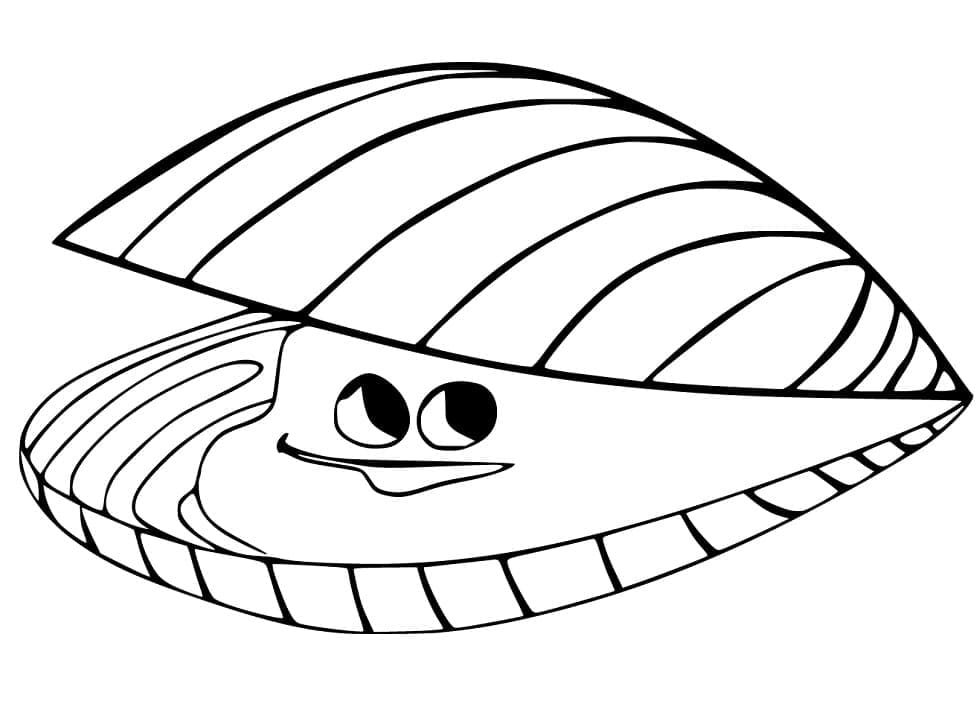 Happy Clam coloring page