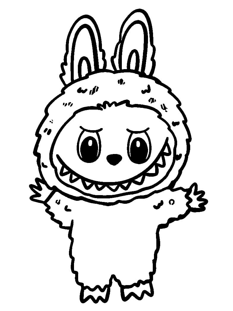 Happy Labubu coloring page