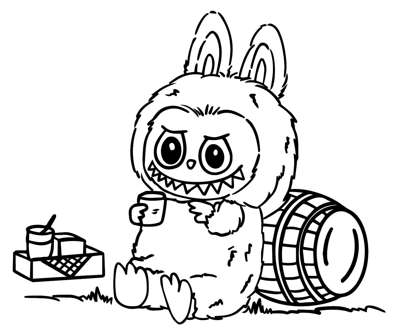 Labubu Free Printable coloring page