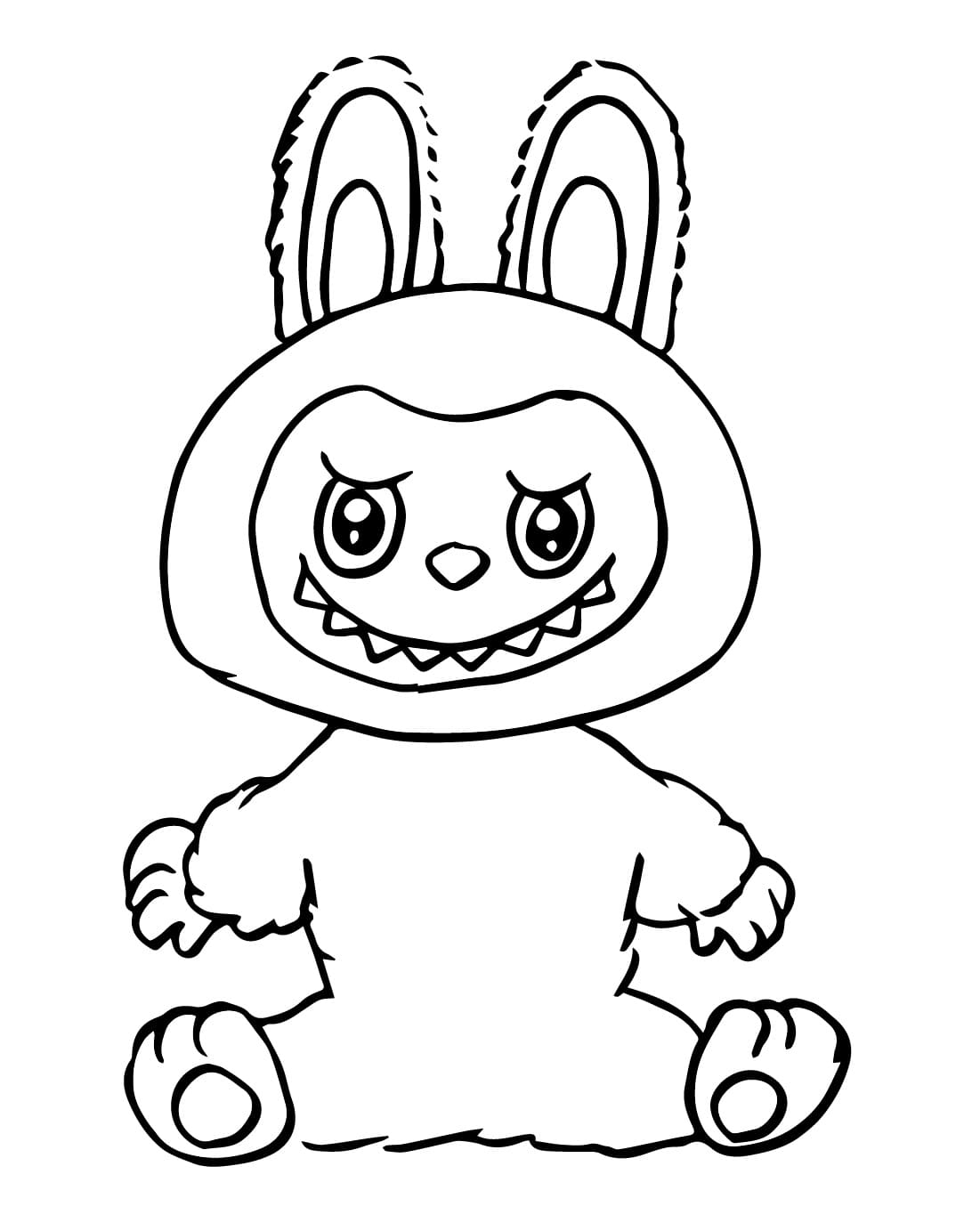 Little Labubu coloring page