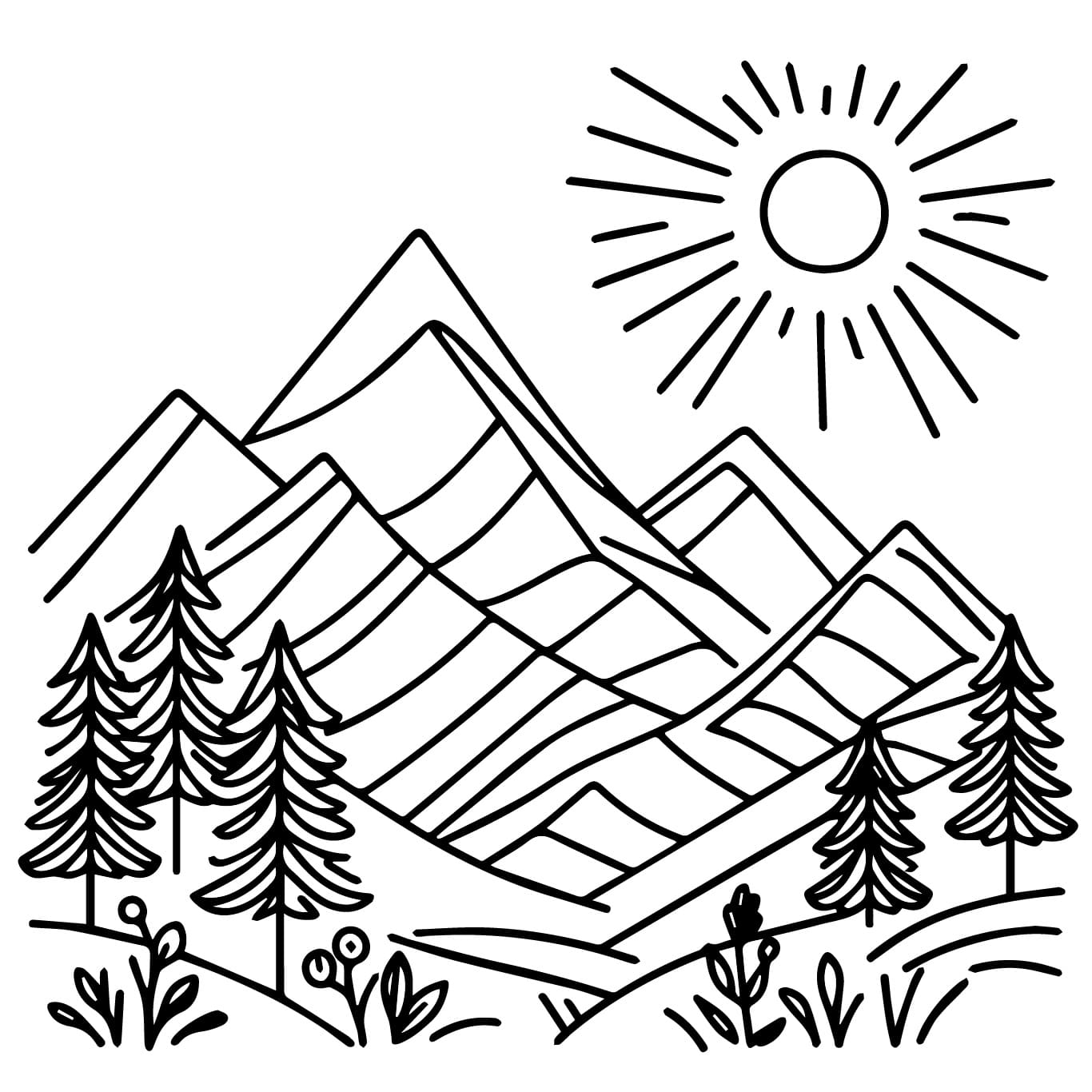 Mountain For Kids coloring page