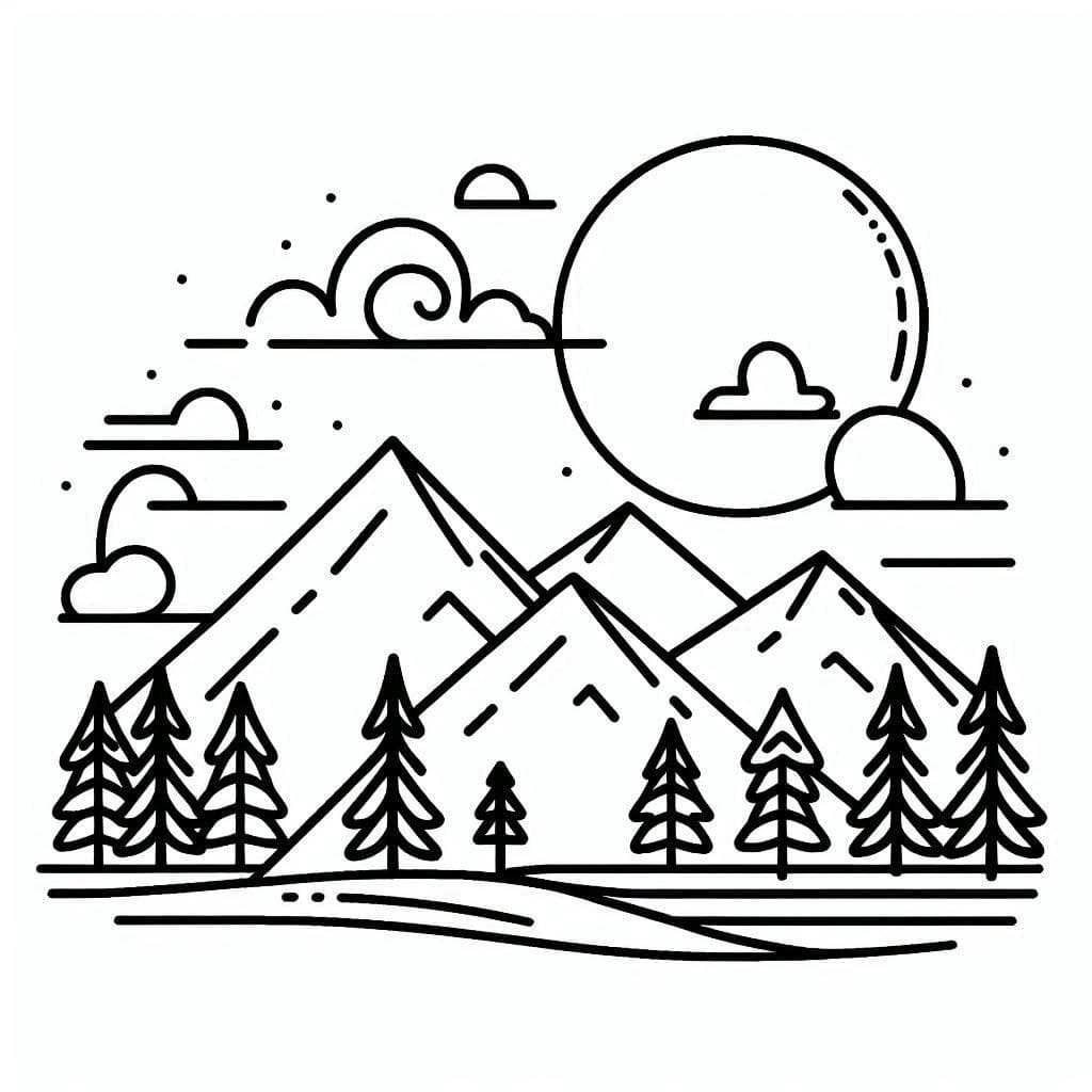 Mountain Free For Kids coloring page