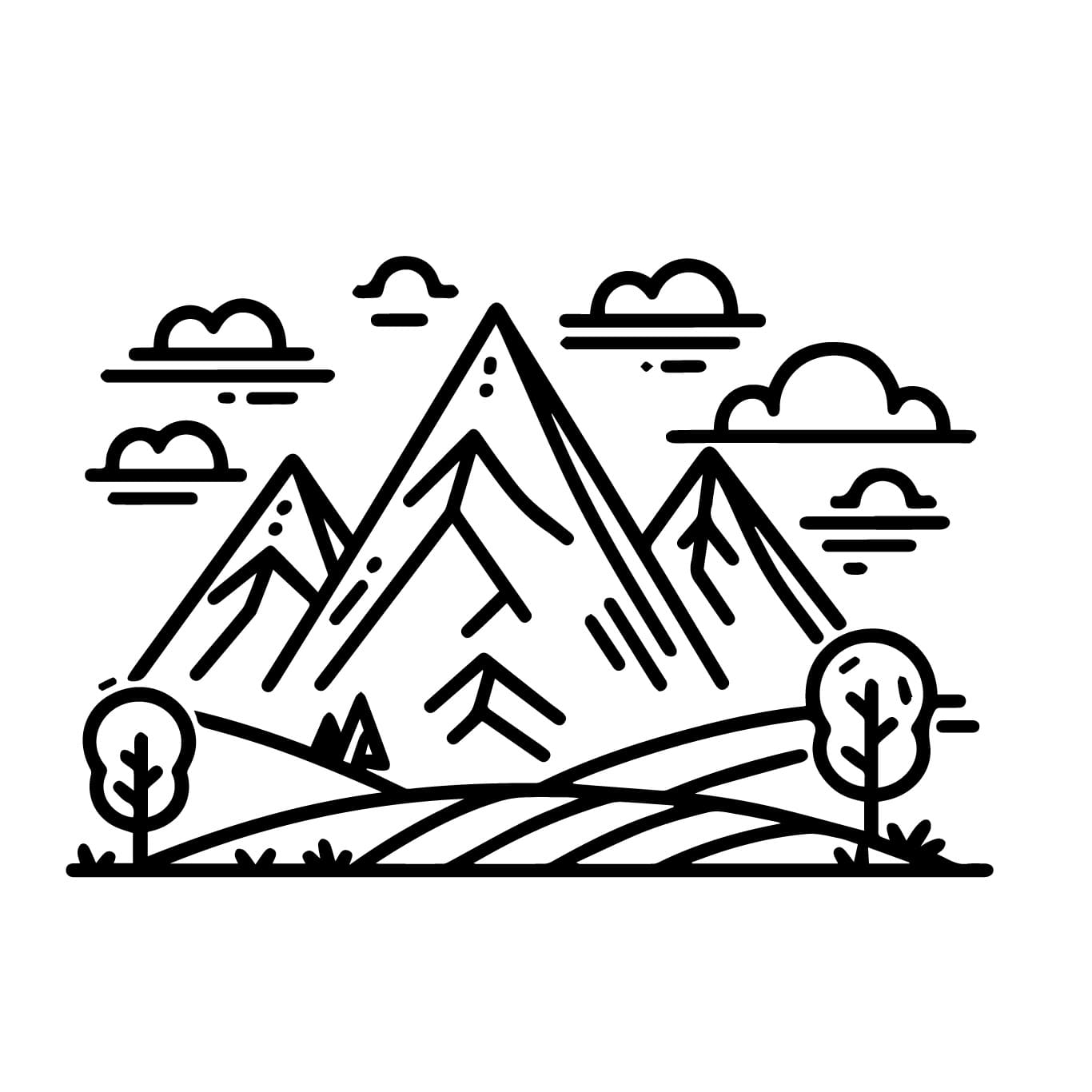 Mountain Free Printable coloring page