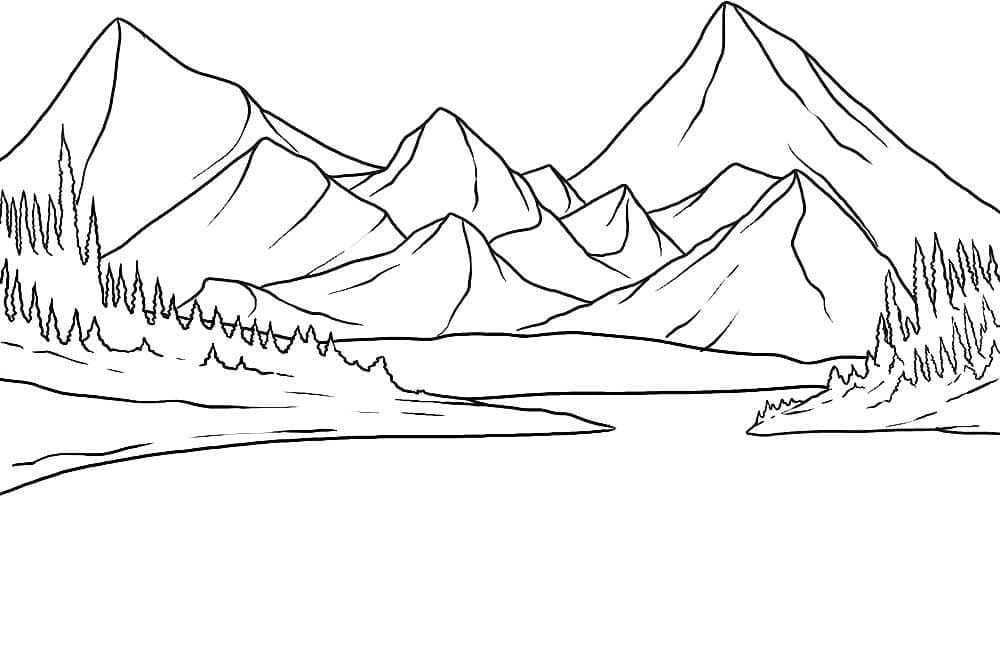 Mountain Image coloring page