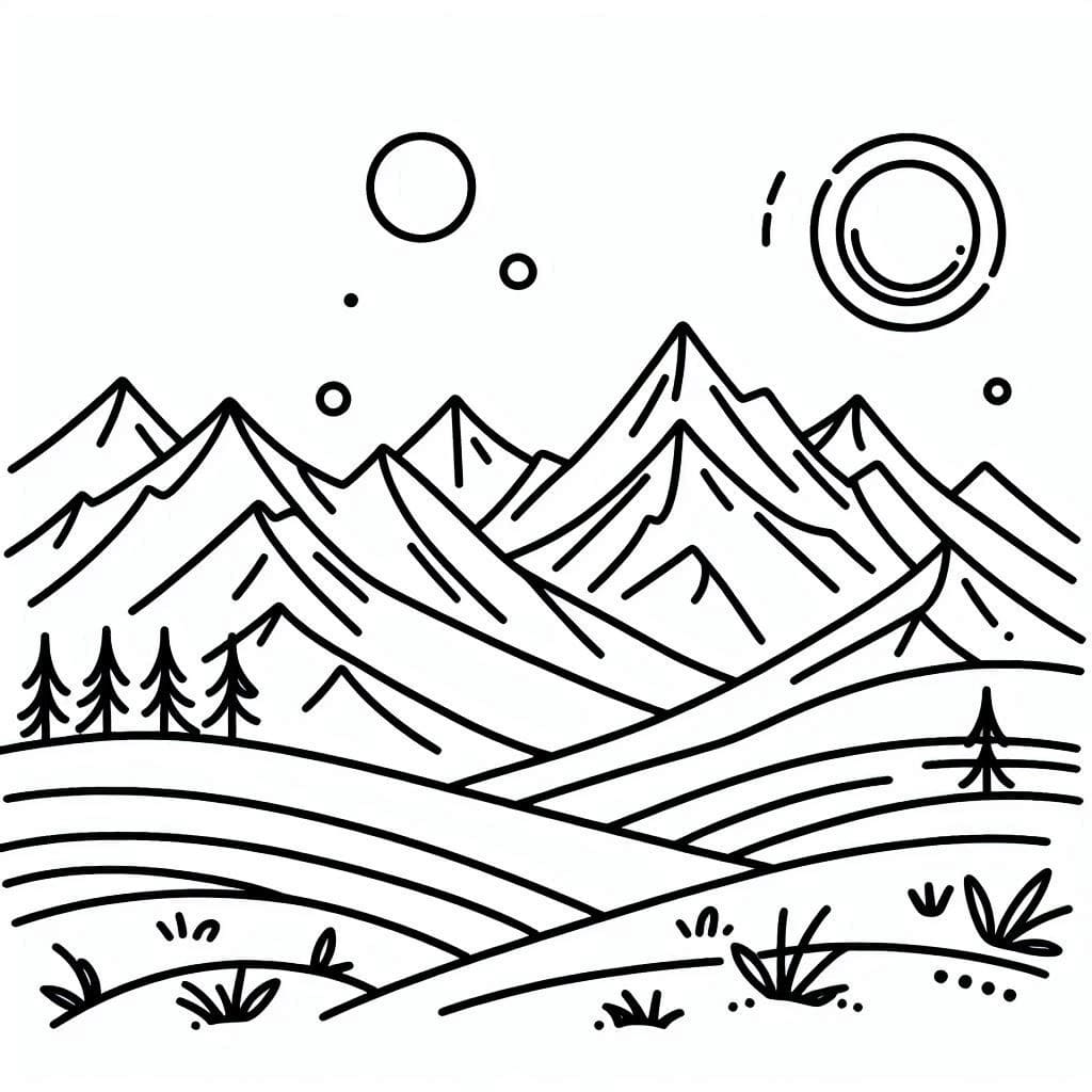 Mountain Landscape coloring page