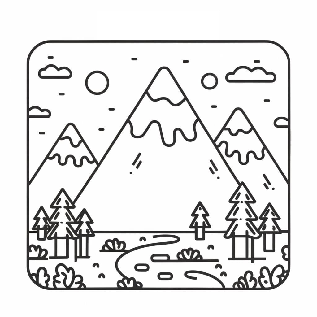 Mountain Picture coloring page